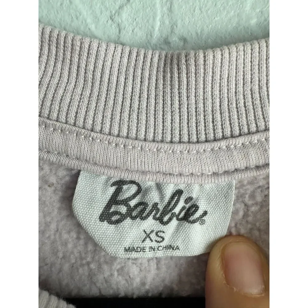 Barbie Pink Graphic Crewneck Sweatshirt Women’s XS Retro Logo Y2K